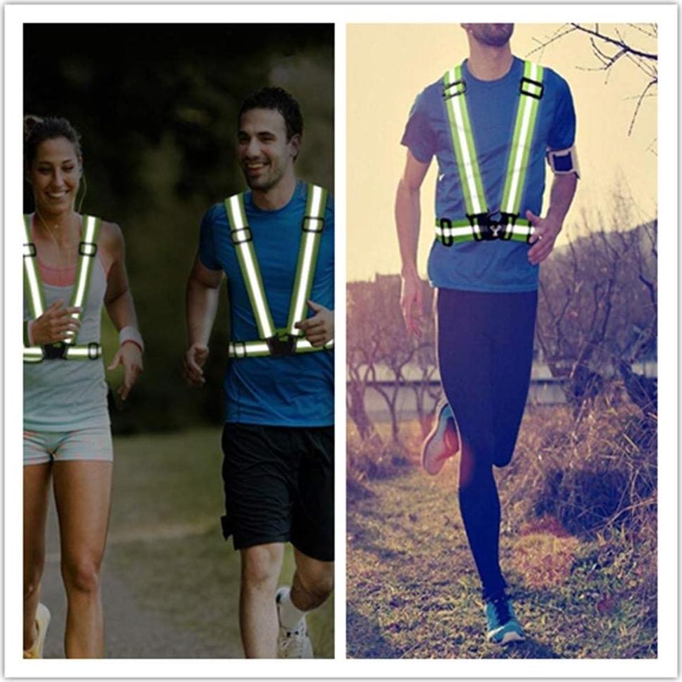 Chaleco Reflectante AISIBO Ajustable Alta Visibilidad Verde