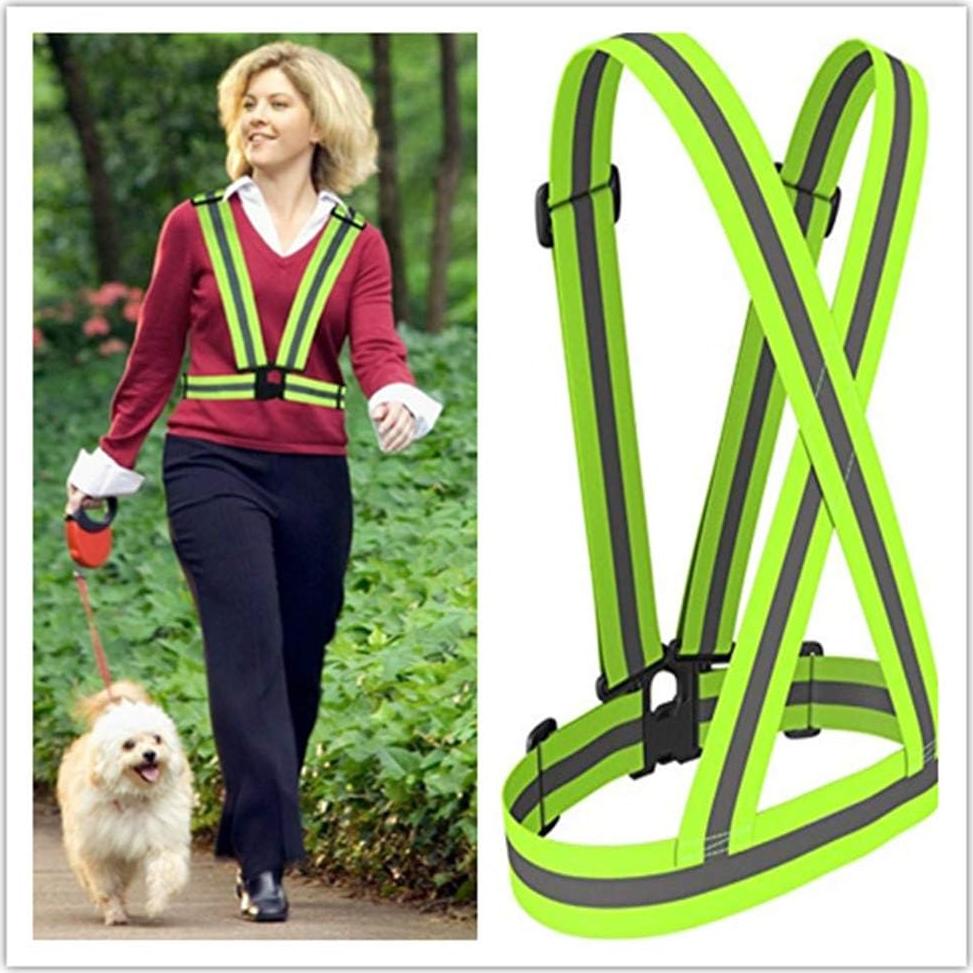 Chaleco Reflectante AISIBO Ajustable Alta Visibilidad Verde