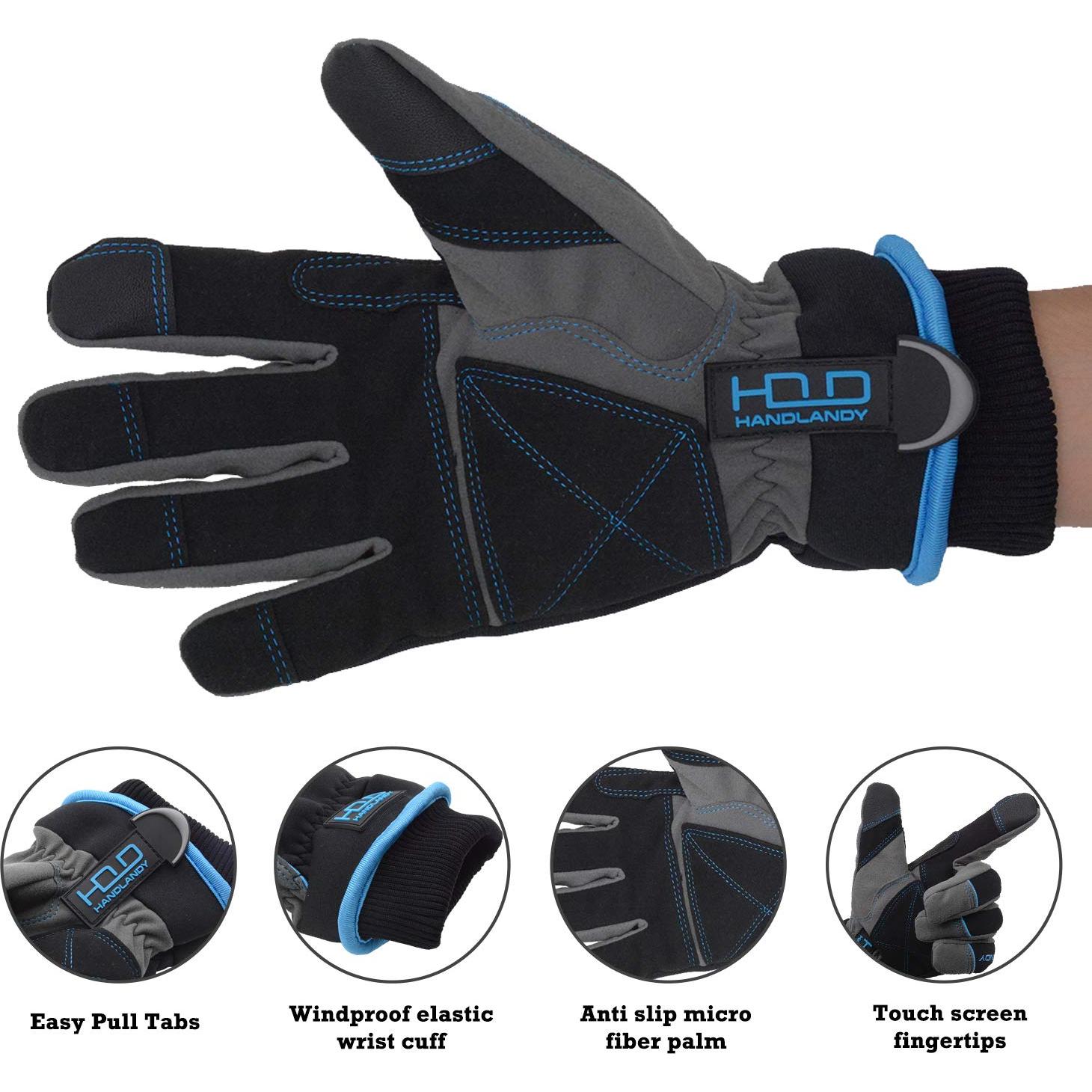 Guantes de Trabajo Impermeables HANDLANDY 3M Térmicos Azul