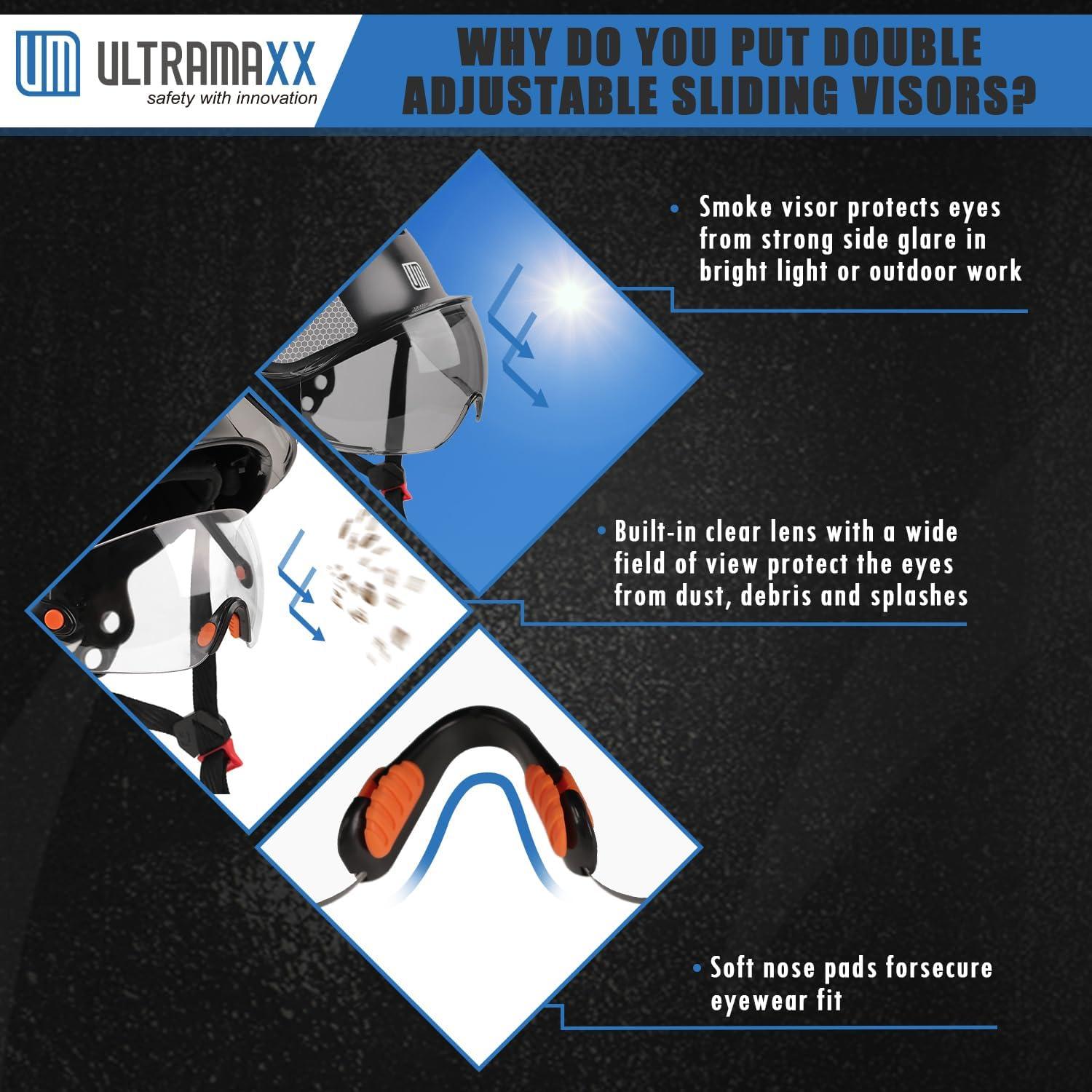 Casco de Seguridad UM ULTRAMAXX NZ-VOLTEK-TXW con Visera