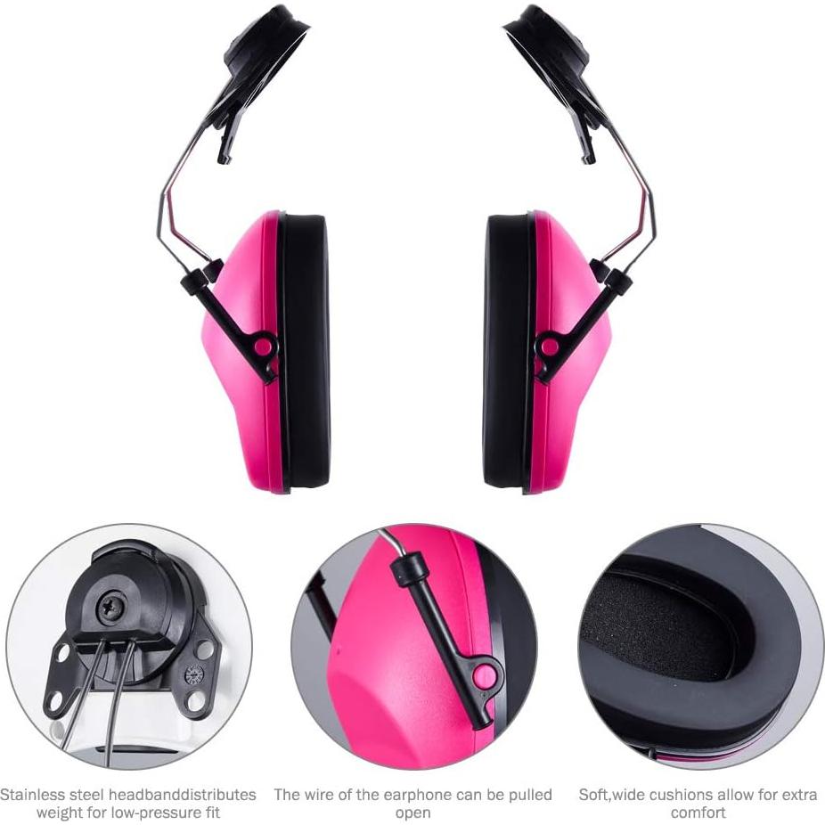 Auriculares de Protección Auditiva Marca X - Rosa - Ajustables