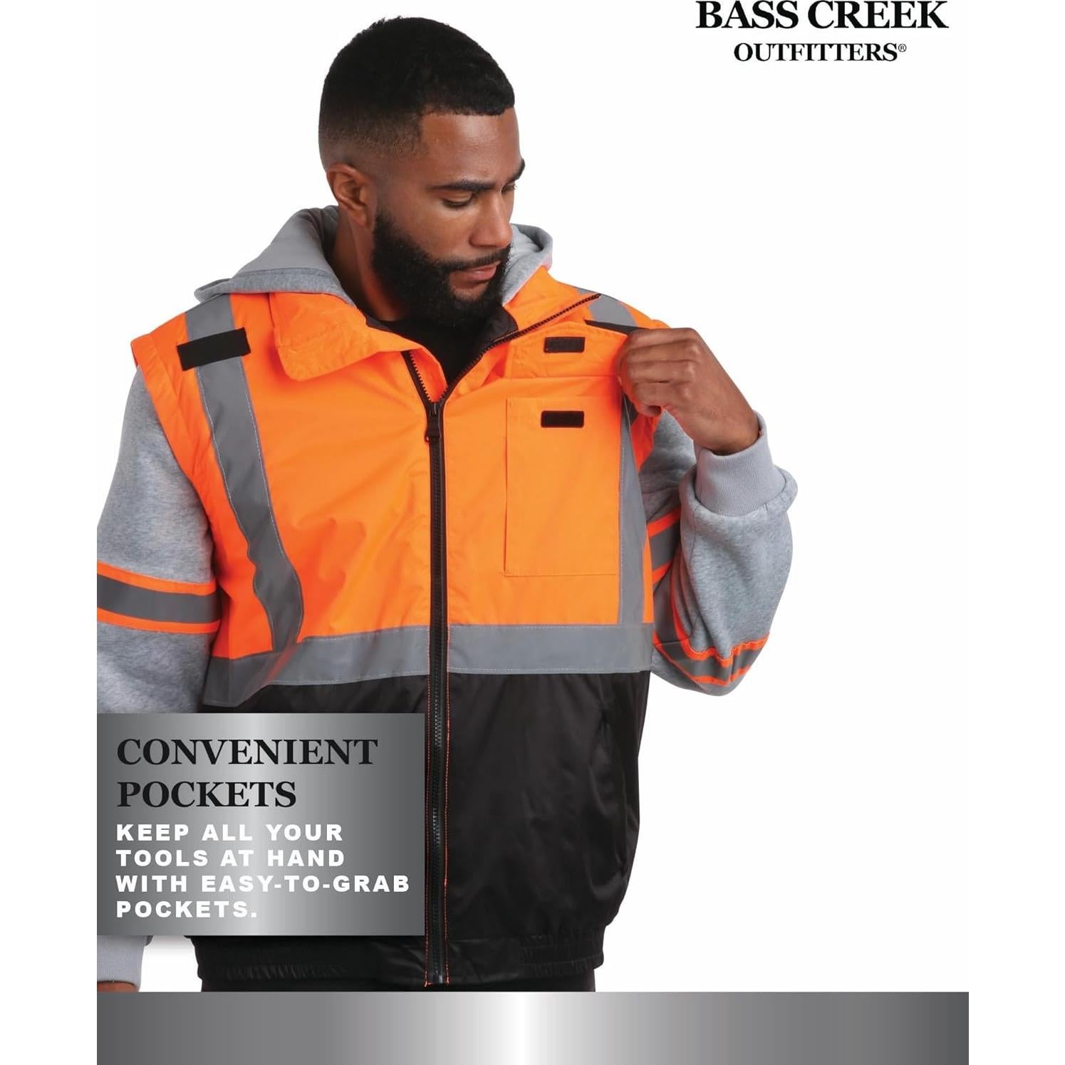 Chaleco de Seguridad Bass Creek Outfitters - Naranja Reflectante