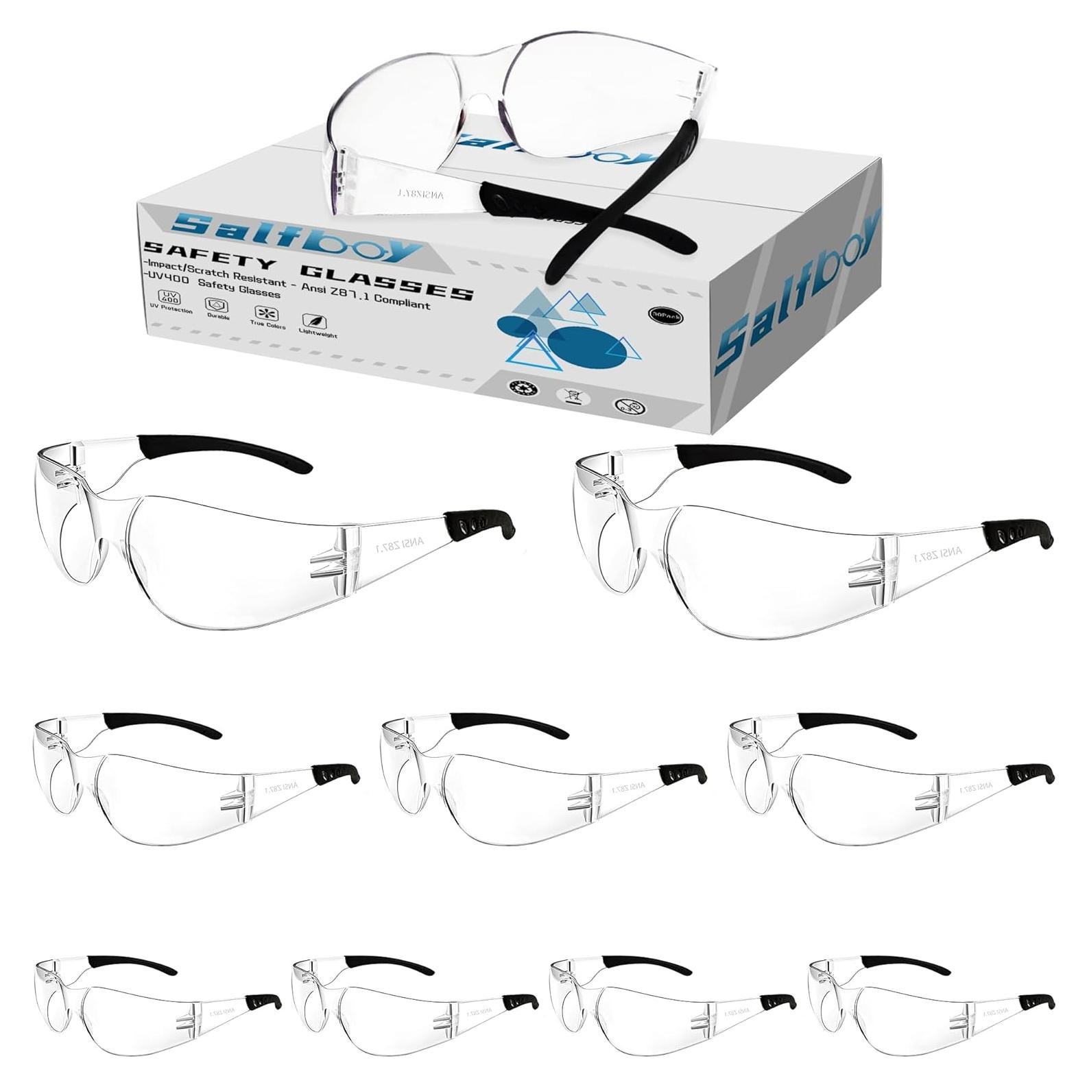 Gafas de Seguridad Salfboy ANSI Z87.1 Claras UV 10 Piezas