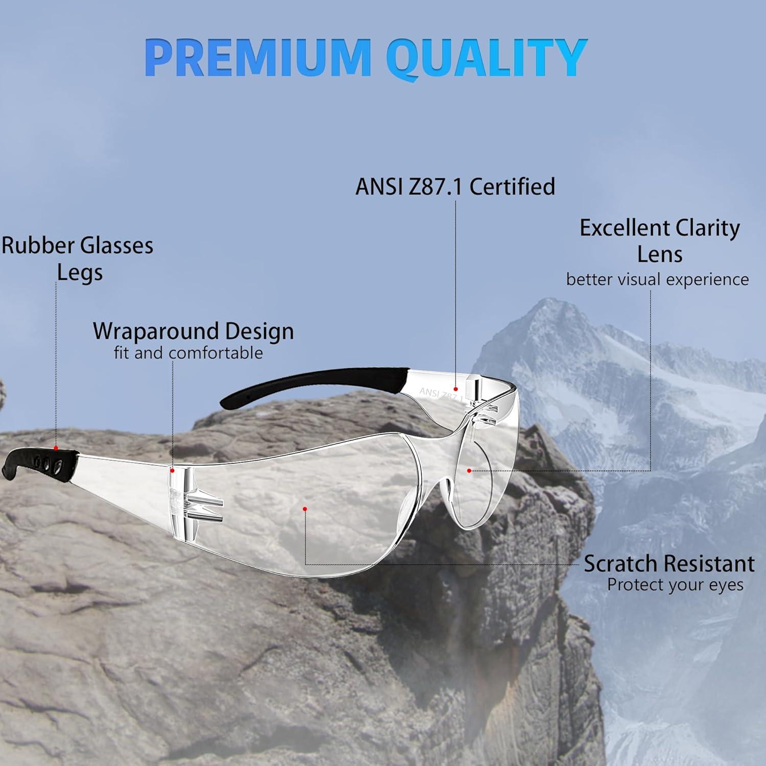 Gafas de Seguridad Salfboy ANSI Z87.1 Claras UV 10 Piezas