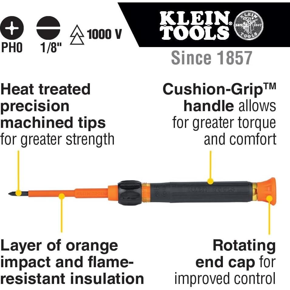 Destornillador Aislado Klein Tools 32581INS 2-en-1 Phillips #0