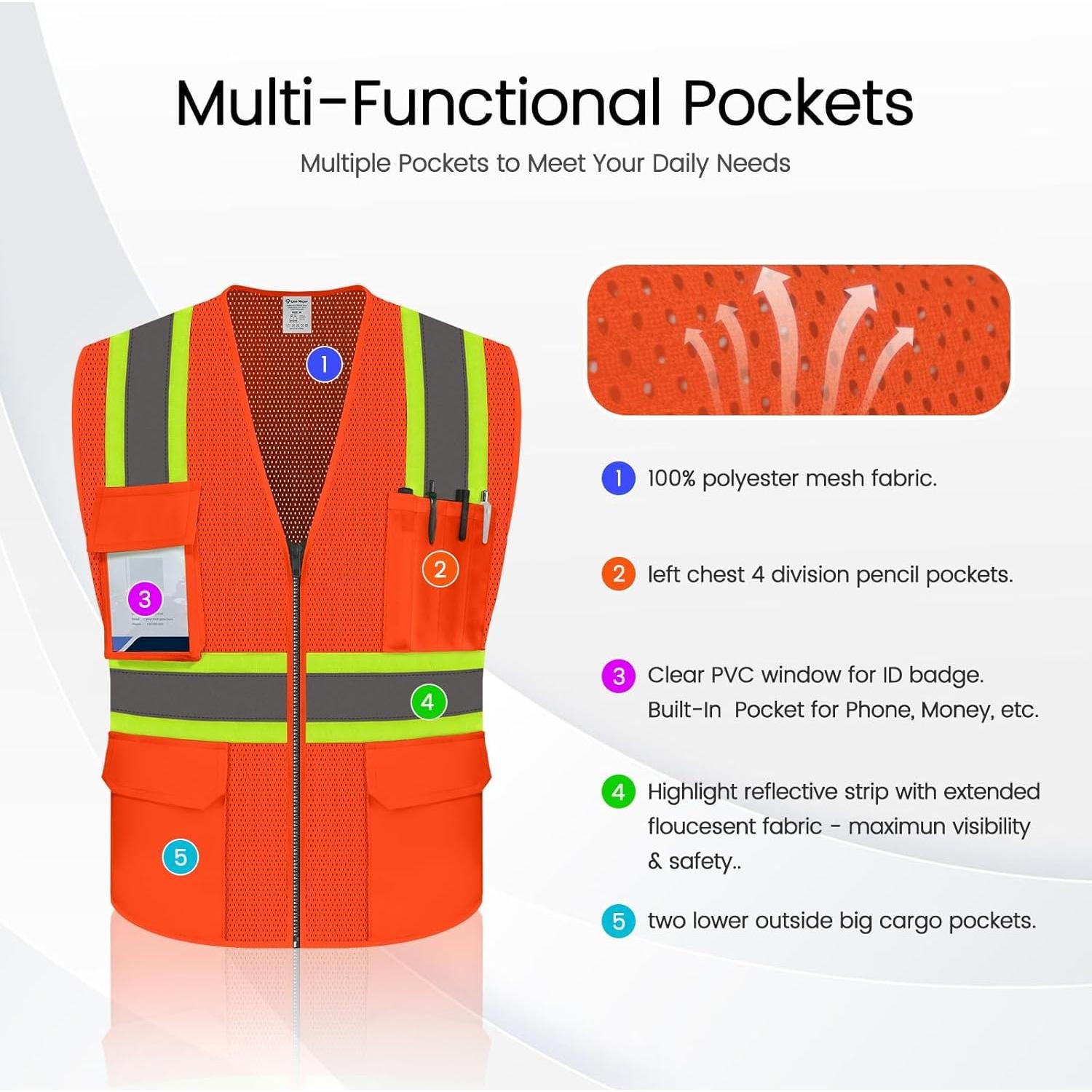 Chaleco de Seguridad Naranja Uno Mejor XL Reflectante