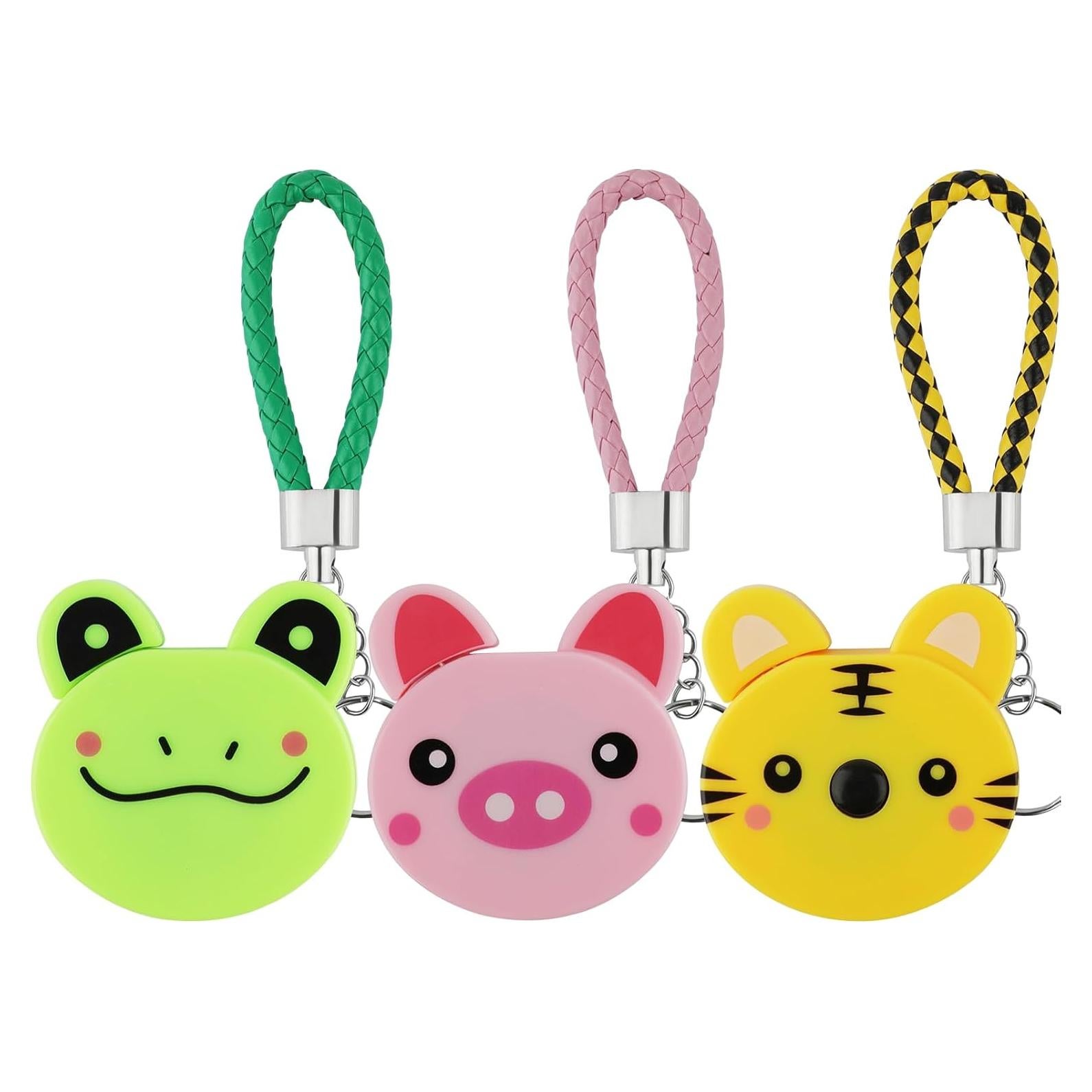 Tape Measure Body Measuring Tape, 3 Pcs Retractable Kids Fabric Measuring Tape, 60 Inch Animal Small Sewing Tape Measure for Craft Nursing Medical Travel(Pink/Green/Yellow)