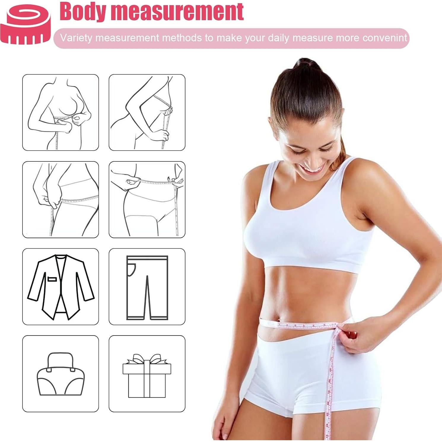 Tape Measure Body Measuring Tape, 3 Pcs Retractable Kids Fabric Measuring Tape, 60 Inch Animal Small Sewing Tape Measure for Craft Nursing Medical Travel(Pink/Green/Yellow)