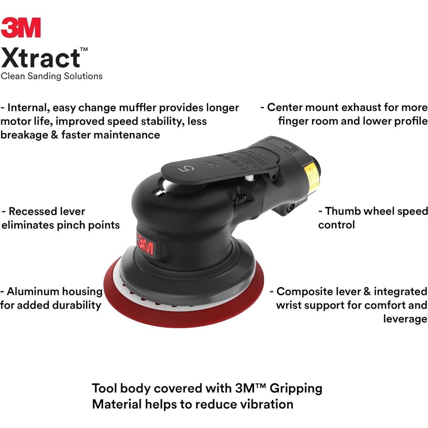 Lijadora Orbital Neumática 3M 88940 12.7 cm 0.95 cm Órbita