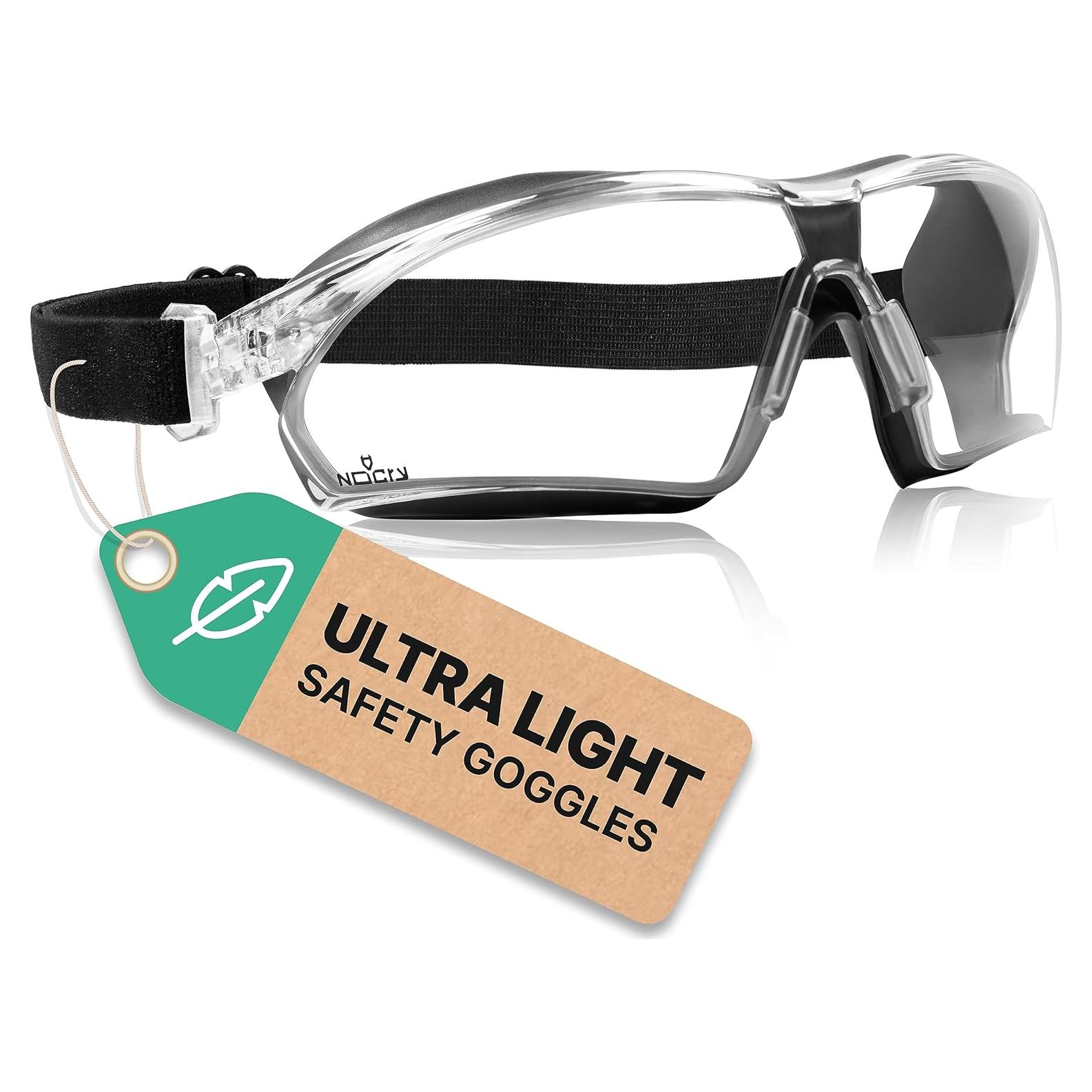 NoCry Anti Fog Safety Goggles for Women and Men with Premium Anti-Scratch Coating — ANSI Z87 Certified Lenses and Adjustable Headband — Ideal for Chemistry Labs, Science Projects, and Dust Protection