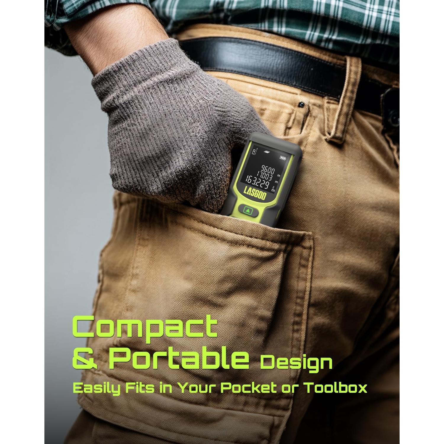 Medidor Láser LASGOO 60m Herramienta de Medición Precisa
