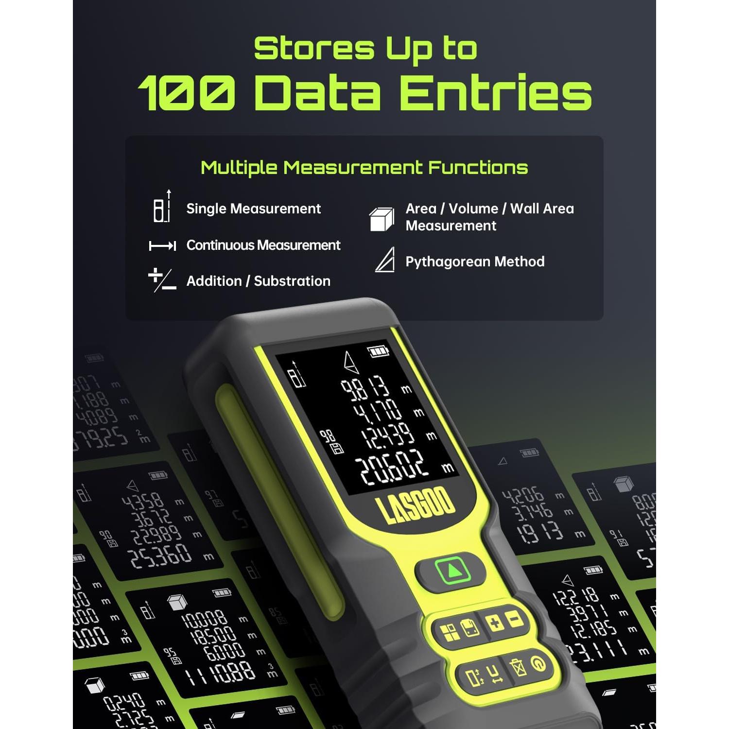 Medidor Láser LASGOO 60m Herramienta de Medición Precisa