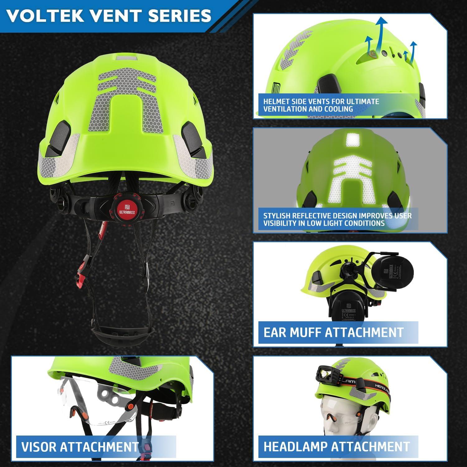 Casco de Seguridad UM ULTRAMAXX 5 en 1 Verde con Orejeras