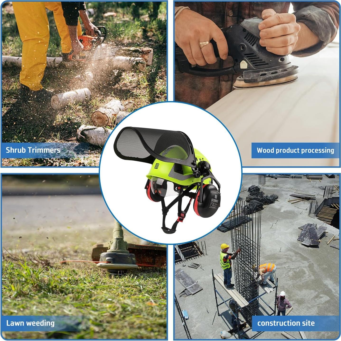 Casco de Seguridad UM ULTRAMAXX 5 en 1 Verde con Orejeras