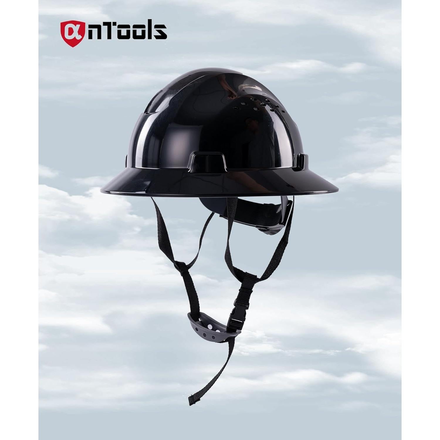 Casco de ala completa AnTools negro con ajuste 4 puntos
