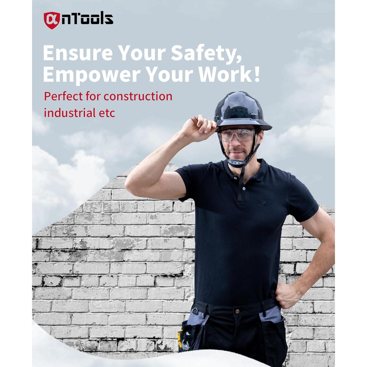 Casco de ala completa AnTools negro con ajuste 4 puntos