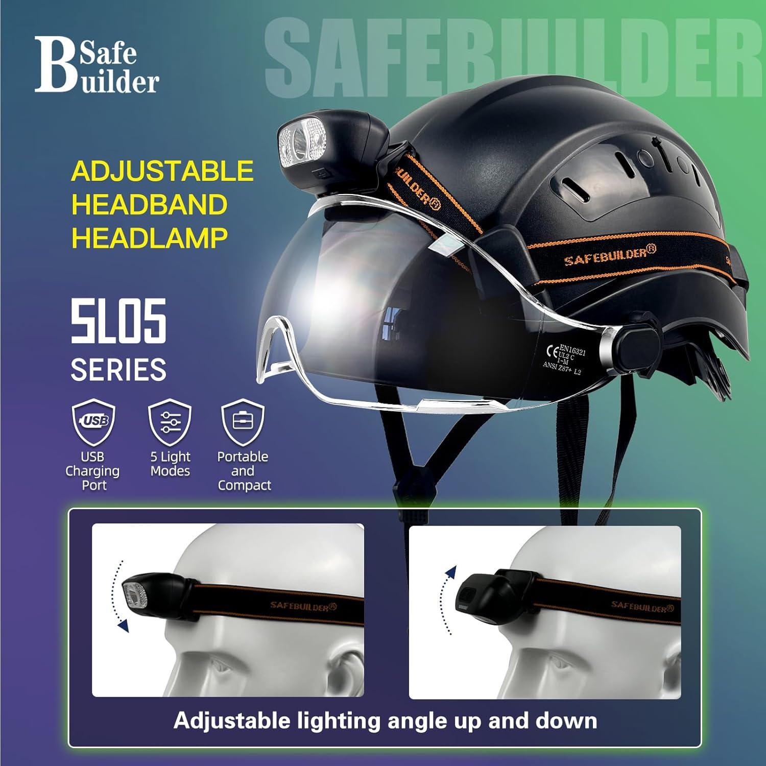 Casco de Seguridad SAFEBUILDER CR06-V-SL Pro con Faro