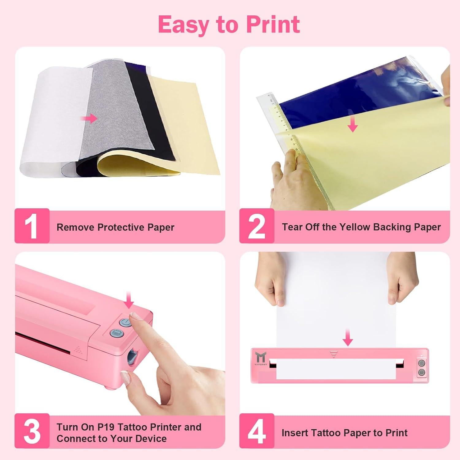 Impresora de Plantillas de Tatuaje TATOPRT P19 Inalámbrica