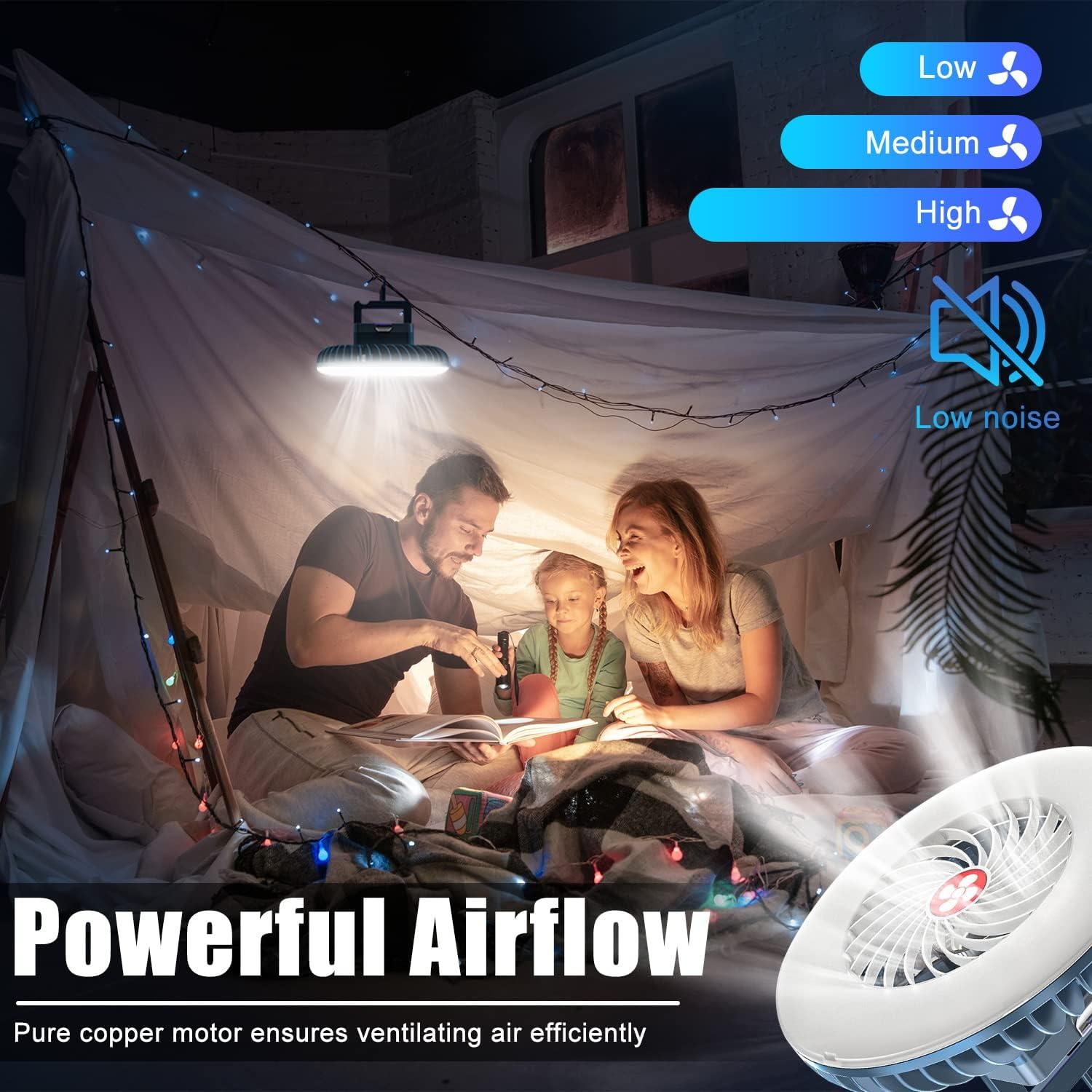 Ventilador de Camping Portátil XTAUTO con Linterna LED 4000mAh