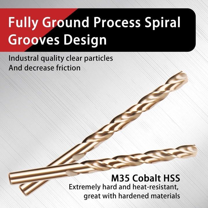 Juego de Brocas de Cobalto 1/4" AIMLENTOOL 13 Piezas HSS