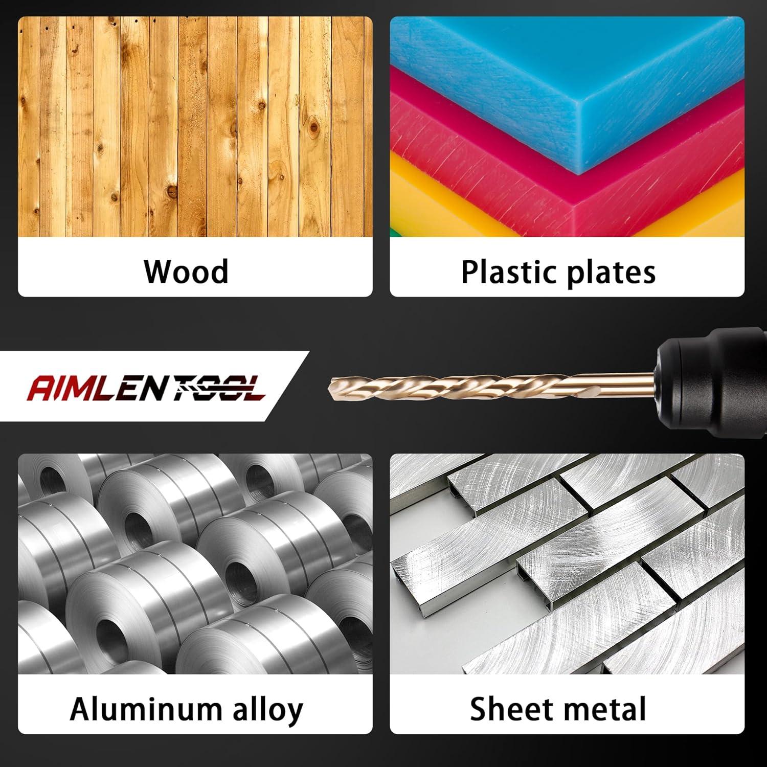 Juego de Brocas de Cobalto 1/4" AIMLENTOOL 13 Piezas HSS