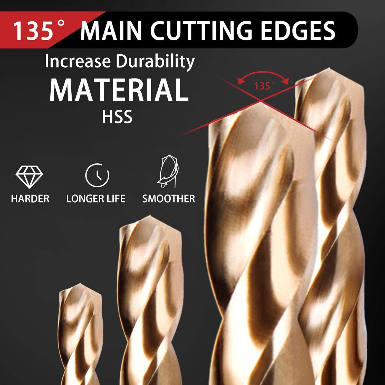 Juego de Brocas de Cobalto 1/4" AIMLENTOOL 13 Piezas HSS