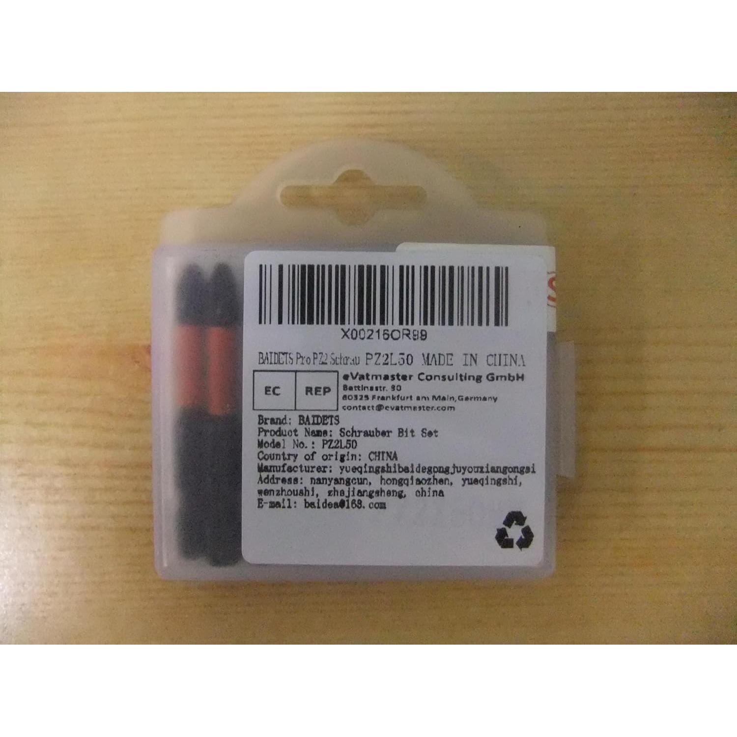 Juego de Puntas de Destornillador BAIDETS PZ2 10 Piezas 50mm