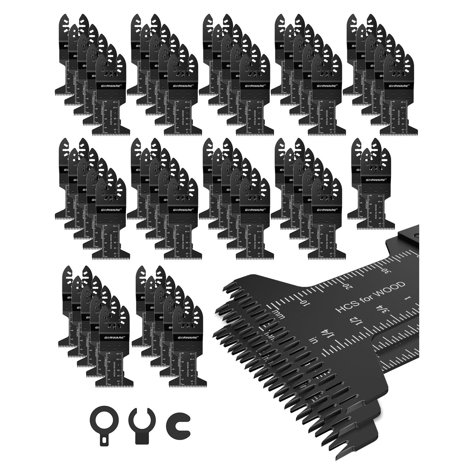 Hojas de Multiherramienta GORWARE 60PCS Diente Japonés para Madera