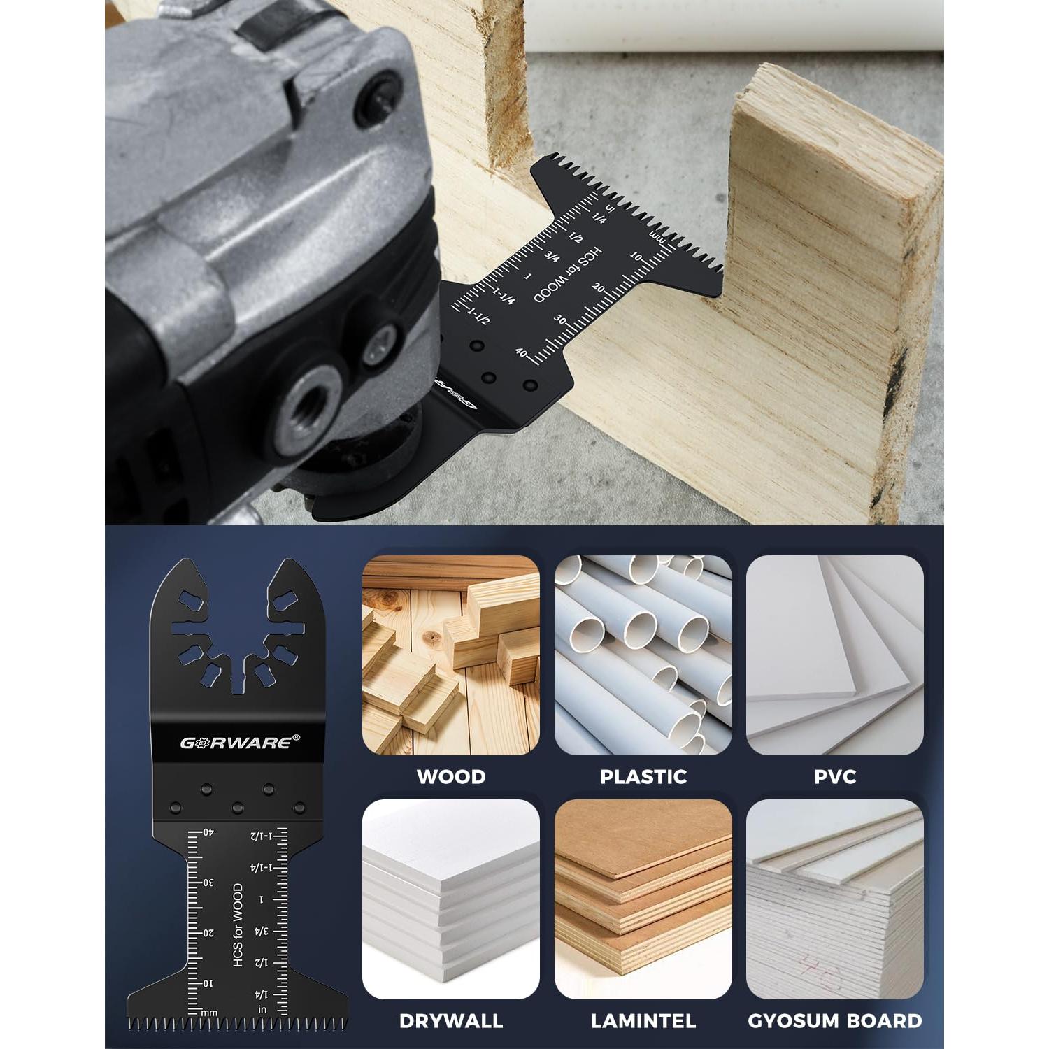 Hojas de Multiherramienta GORWARE 60PCS Diente Japonés para Madera