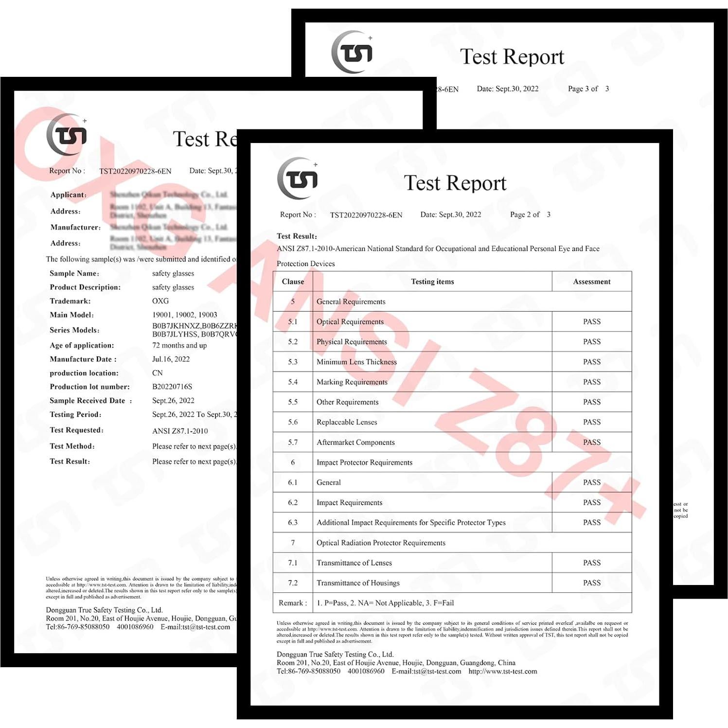 Gafas de Seguridad OXG 3 Paquete Antivaho Luz Azul