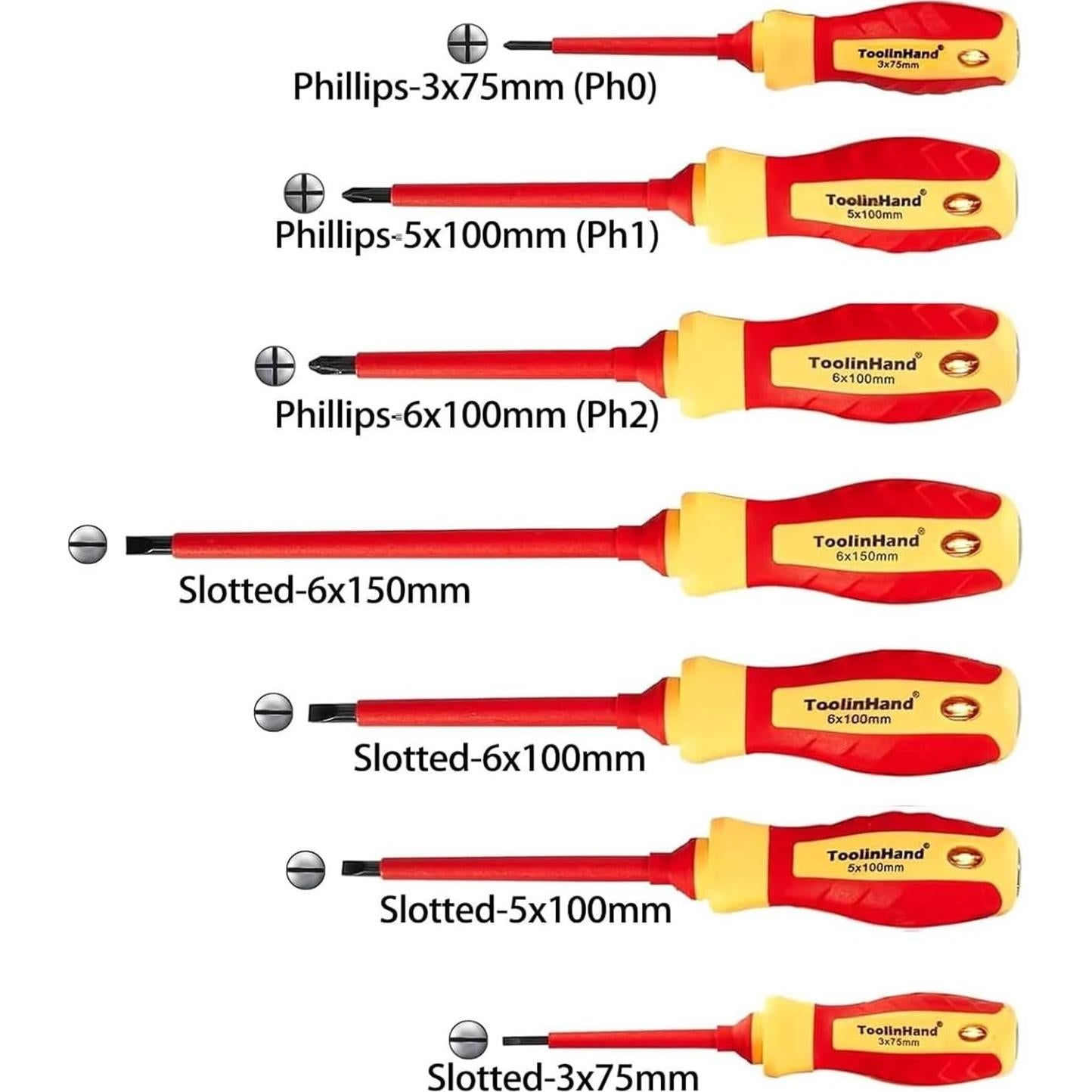 Juego de Destornilladores Aislados ToolinHand 7 PCS 1000V