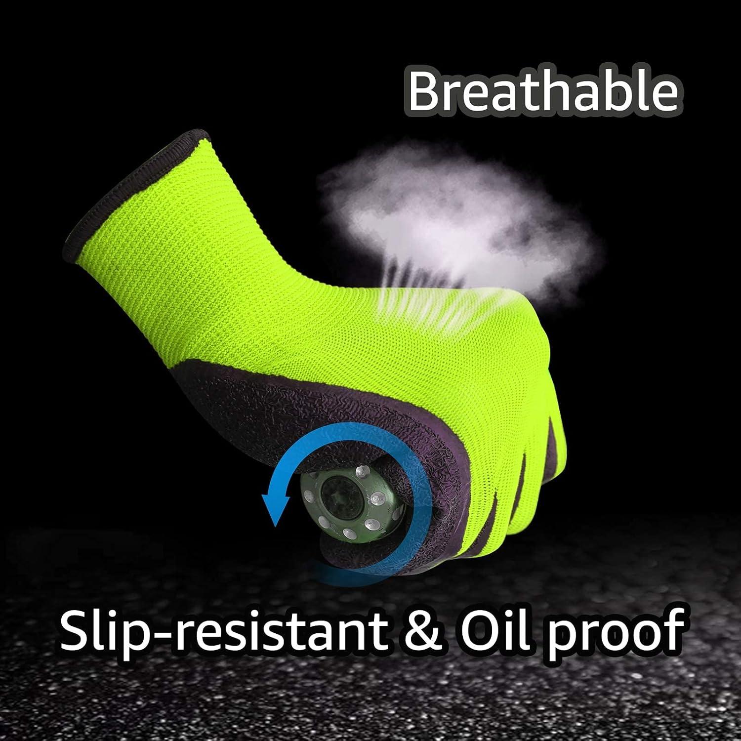 Guantes de Trabajo Evridwear Láticos Verdes 12 Pares Talla L