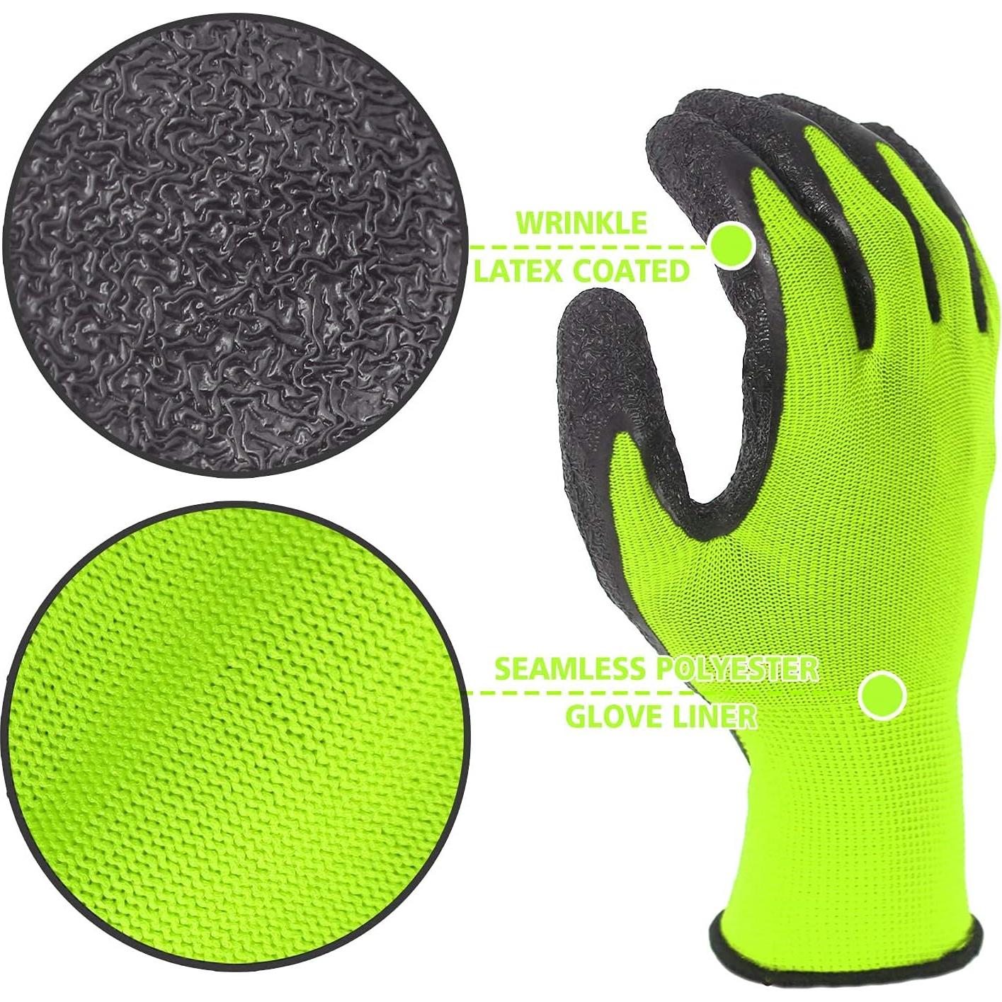 Guantes de Trabajo Evridwear Láticos Verdes 12 Pares Talla L