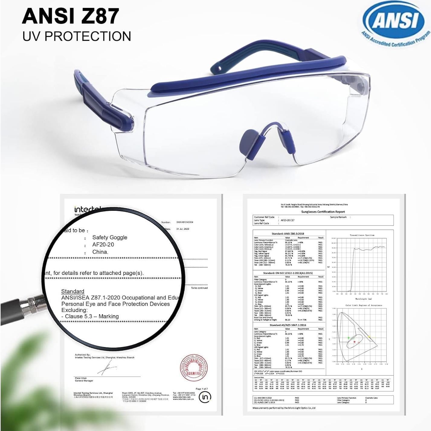 Gafas de Seguridad Anti Niebla Gafas de Protección Gris C10