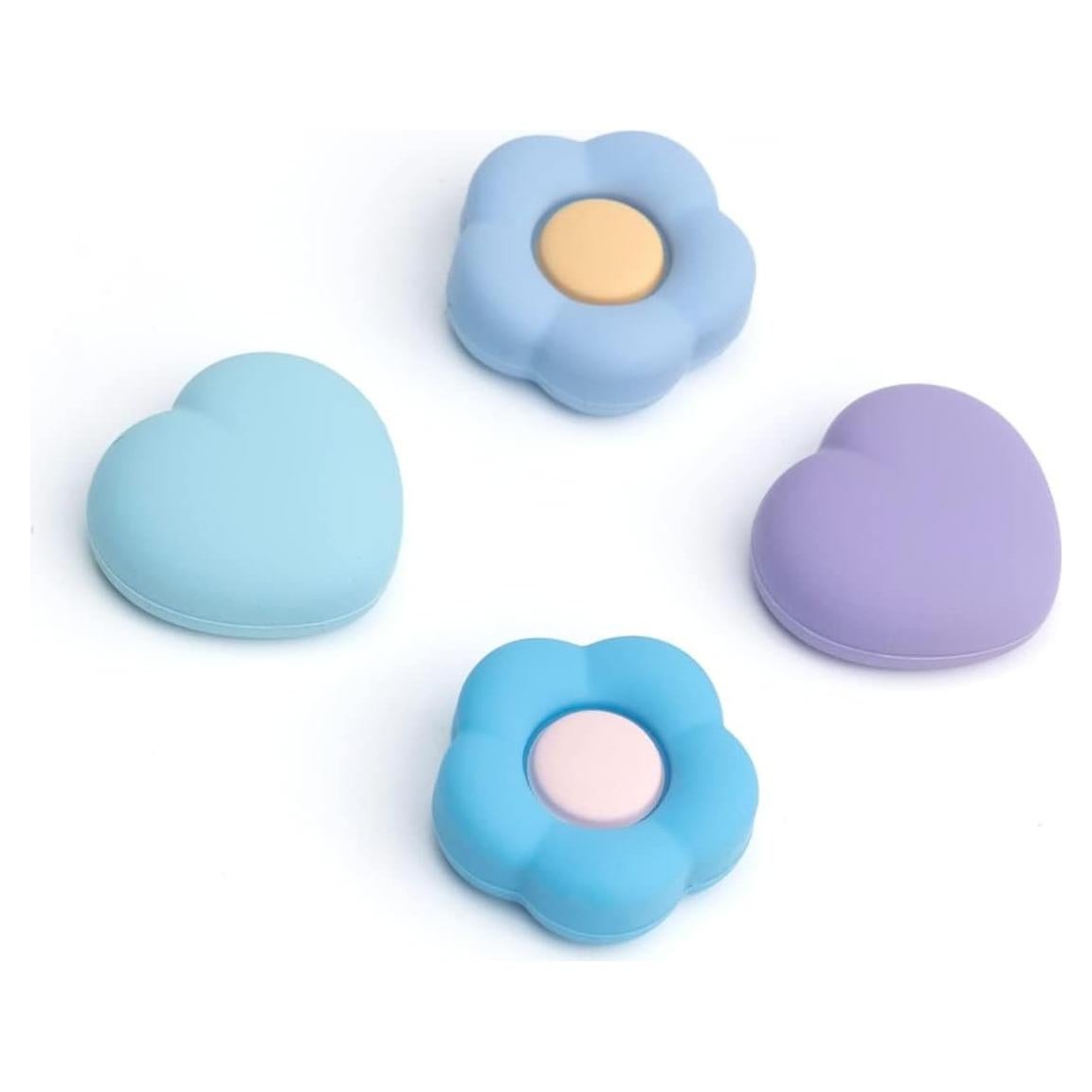 Tapas de agarre de pulgar GeekShare para Joy Con - 4PCS Azul y Púrpura