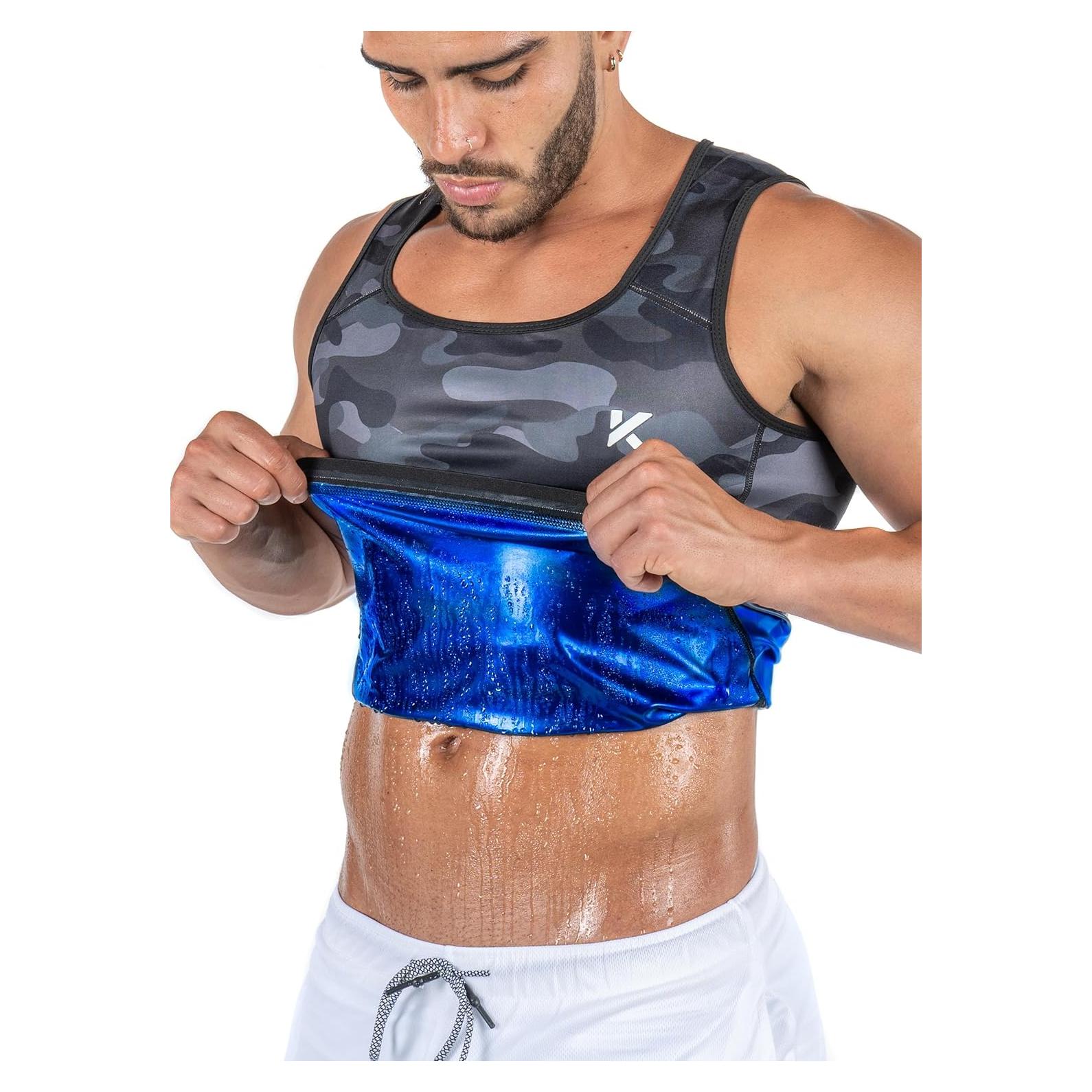 Chaleco de Compresión Kewlioo para Hombre - Sauna Gris Camo