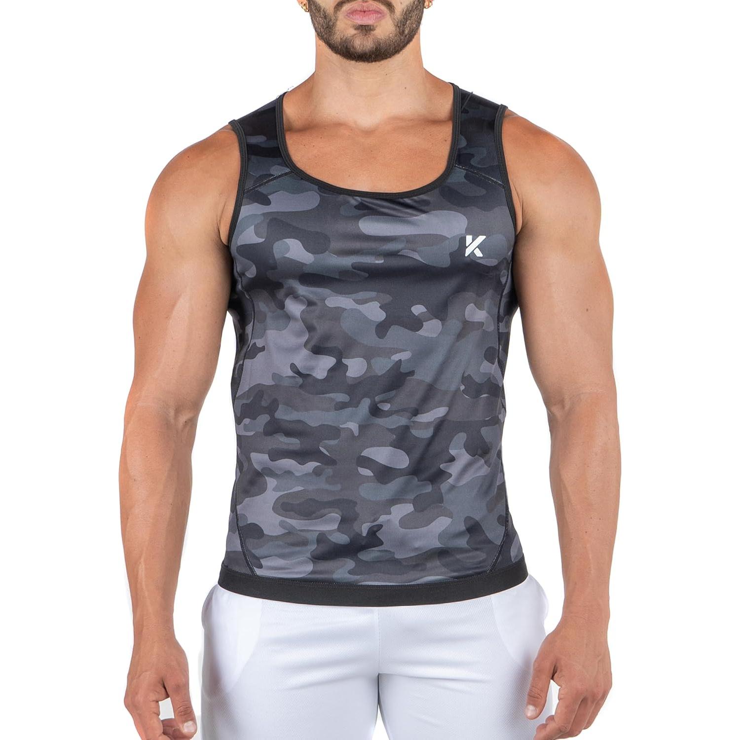 Chaleco de Compresión Kewlioo para Hombre - Sauna Gris Camo