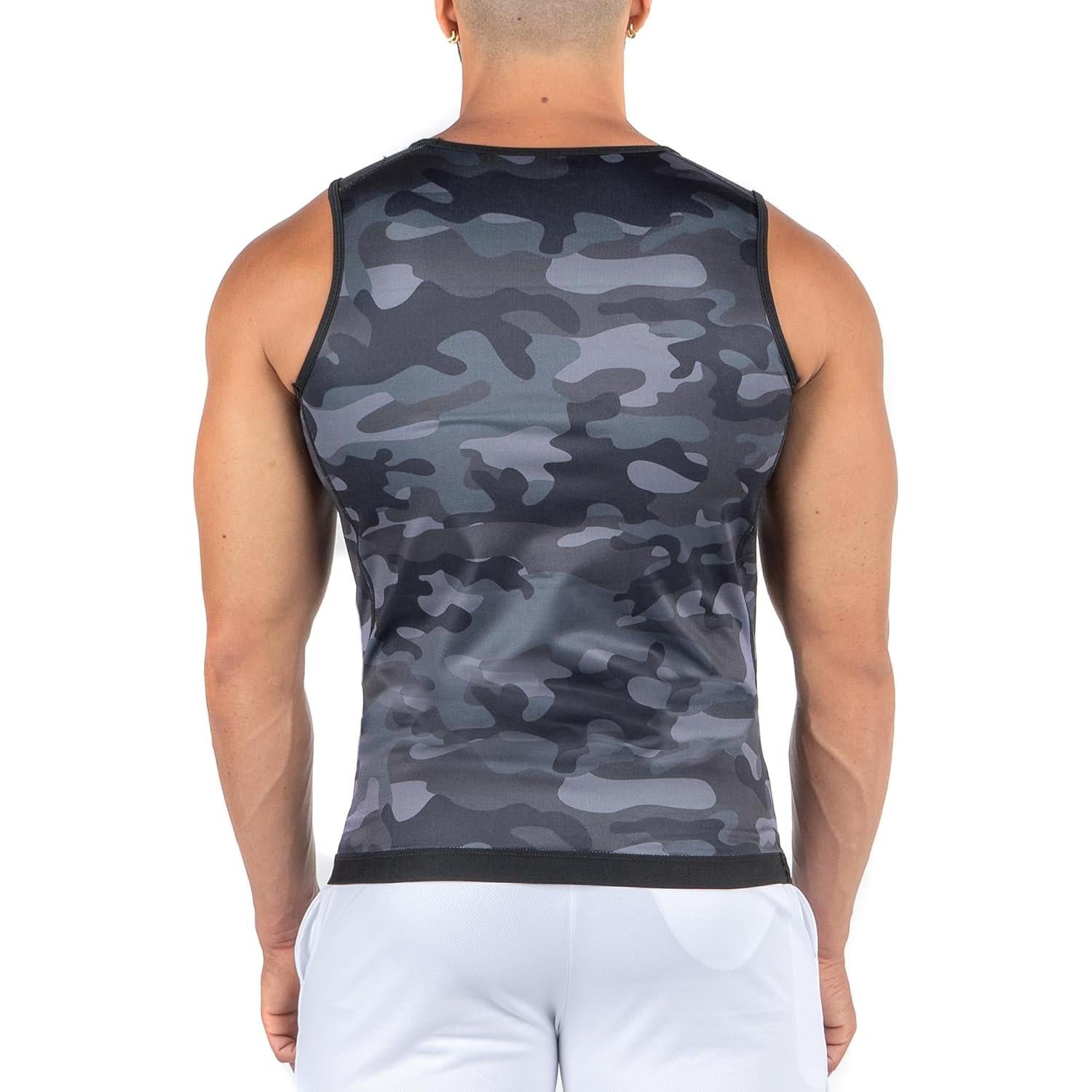 Chaleco de Compresión Kewlioo para Hombre - Sauna Gris Camo