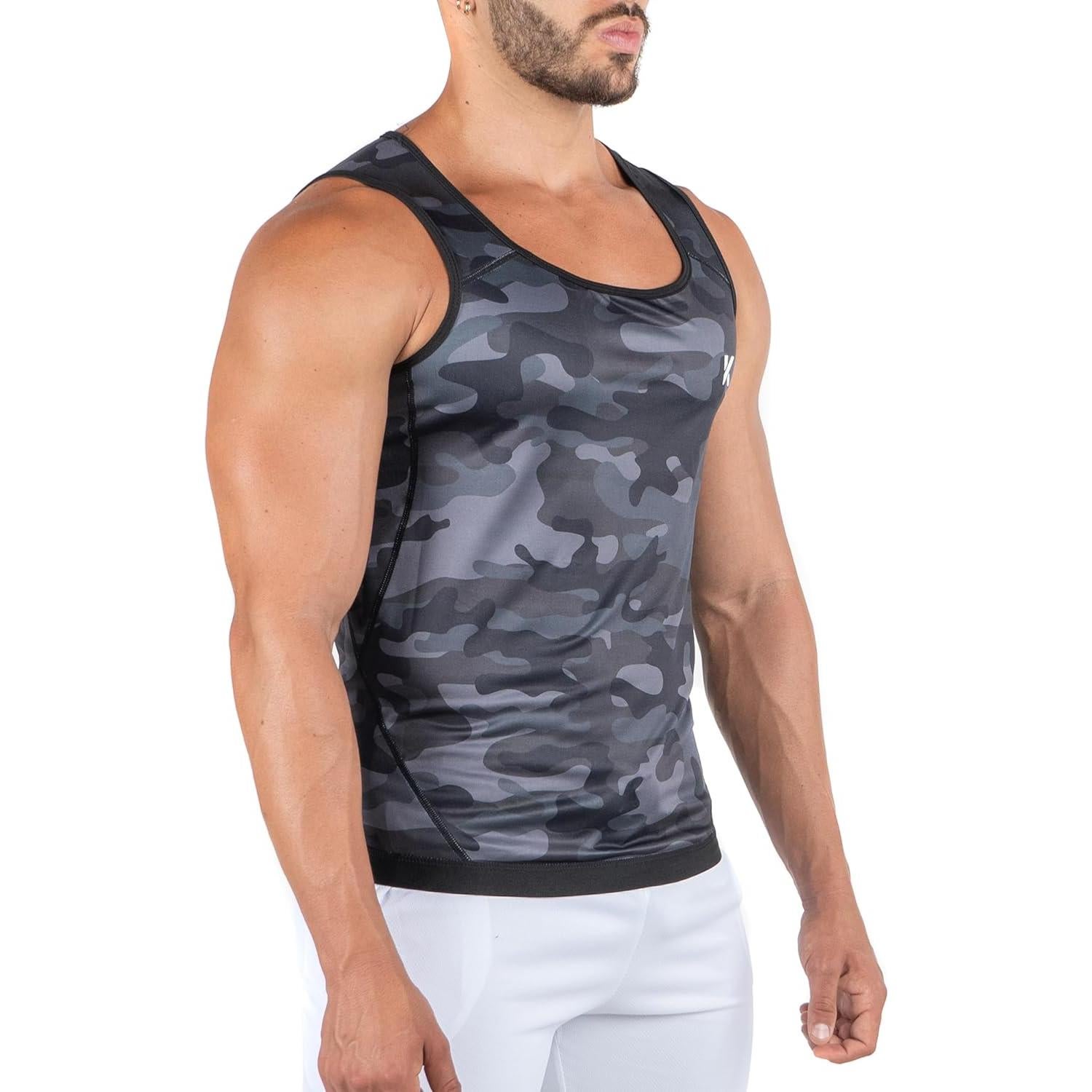 Chaleco de Compresión Kewlioo para Hombre - Sauna Gris Camo