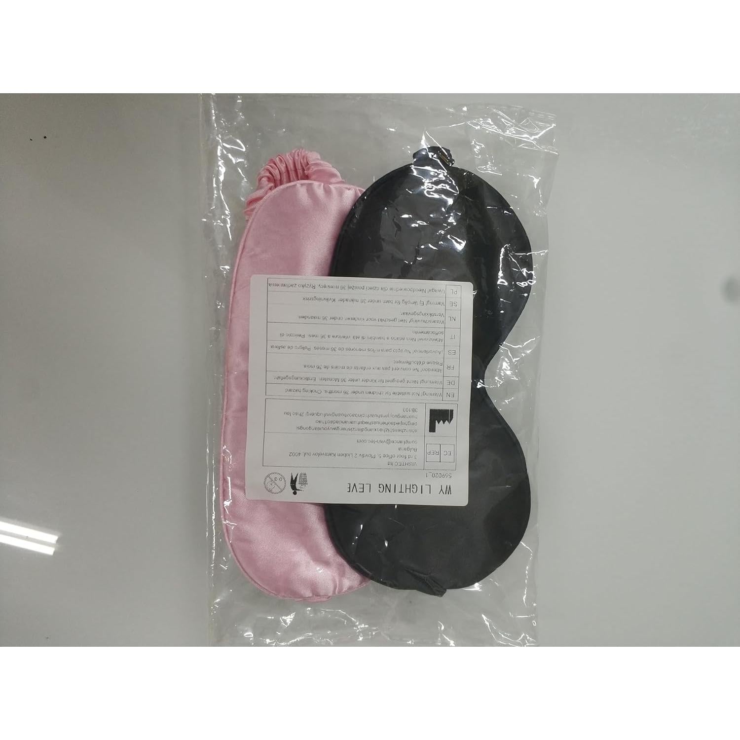 Paquete de 2 Máscaras de Sueño de Seda WY LIGHTING LEVEL