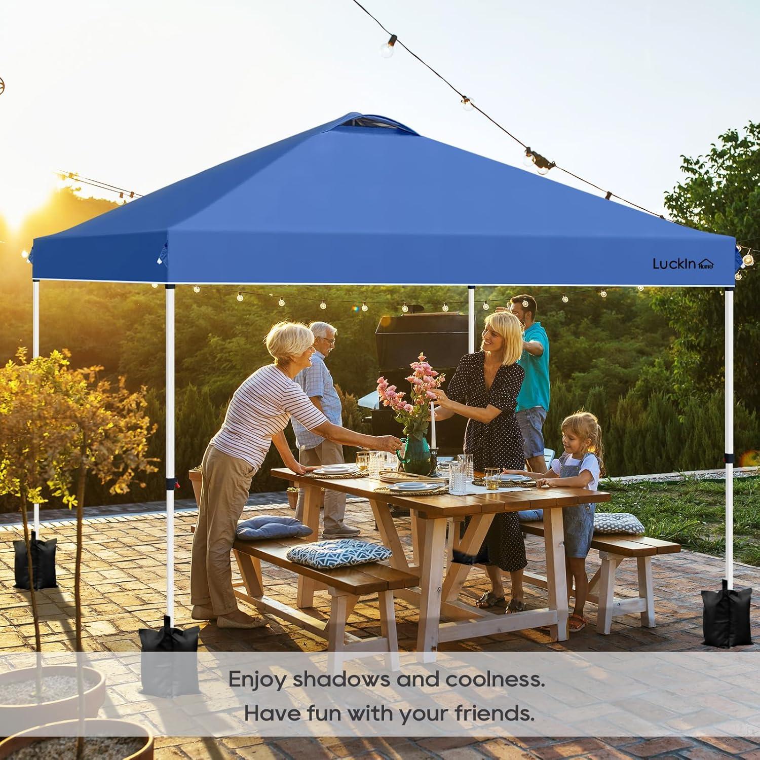 Carpa Plegable LuckIn 3x3m Resistente UV 150D Azul