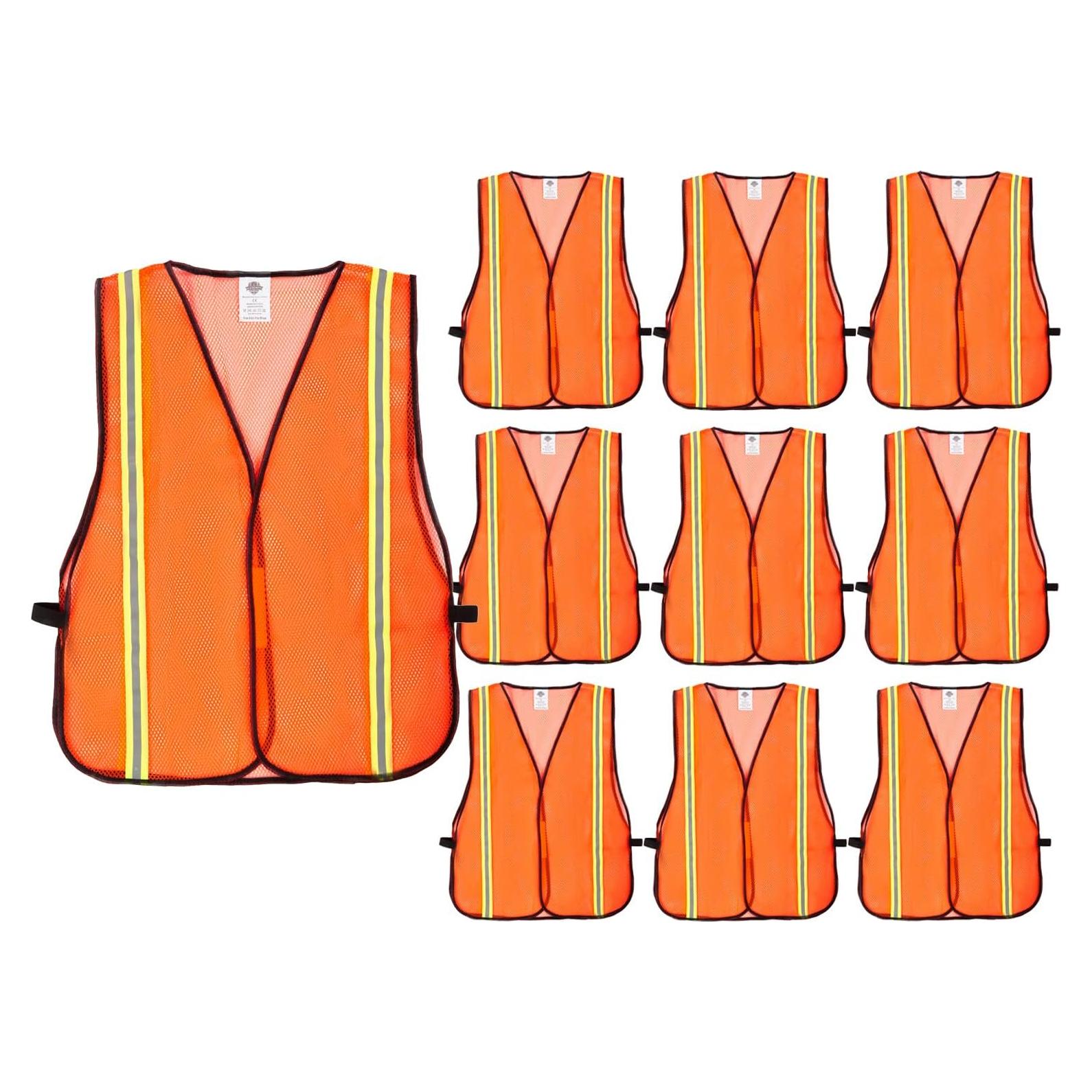 Chalecos de Seguridad Dazonity 10pcs Malla Alta Visibilidad