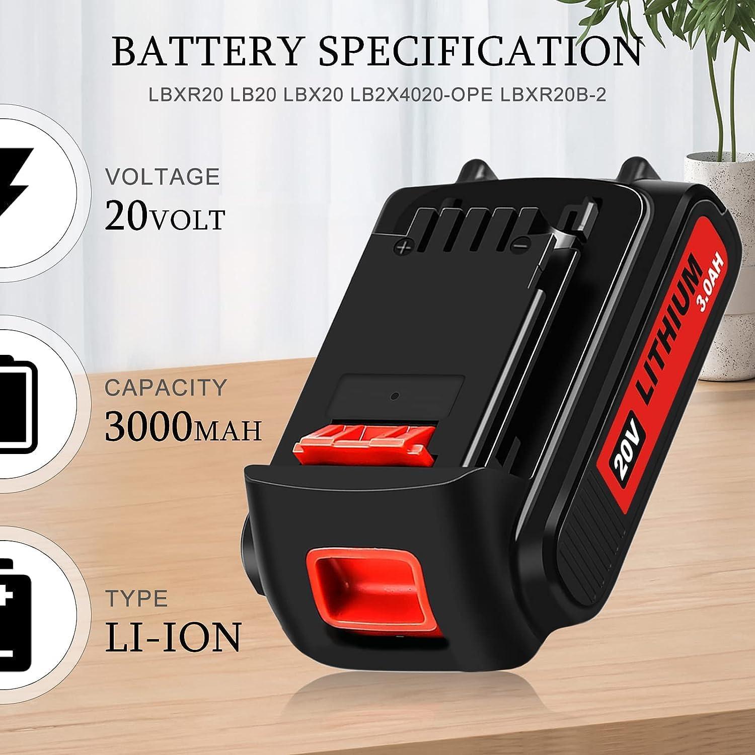 Paquete de 2 Baterías 20V 3.0Ah Enermall para Black & Decker