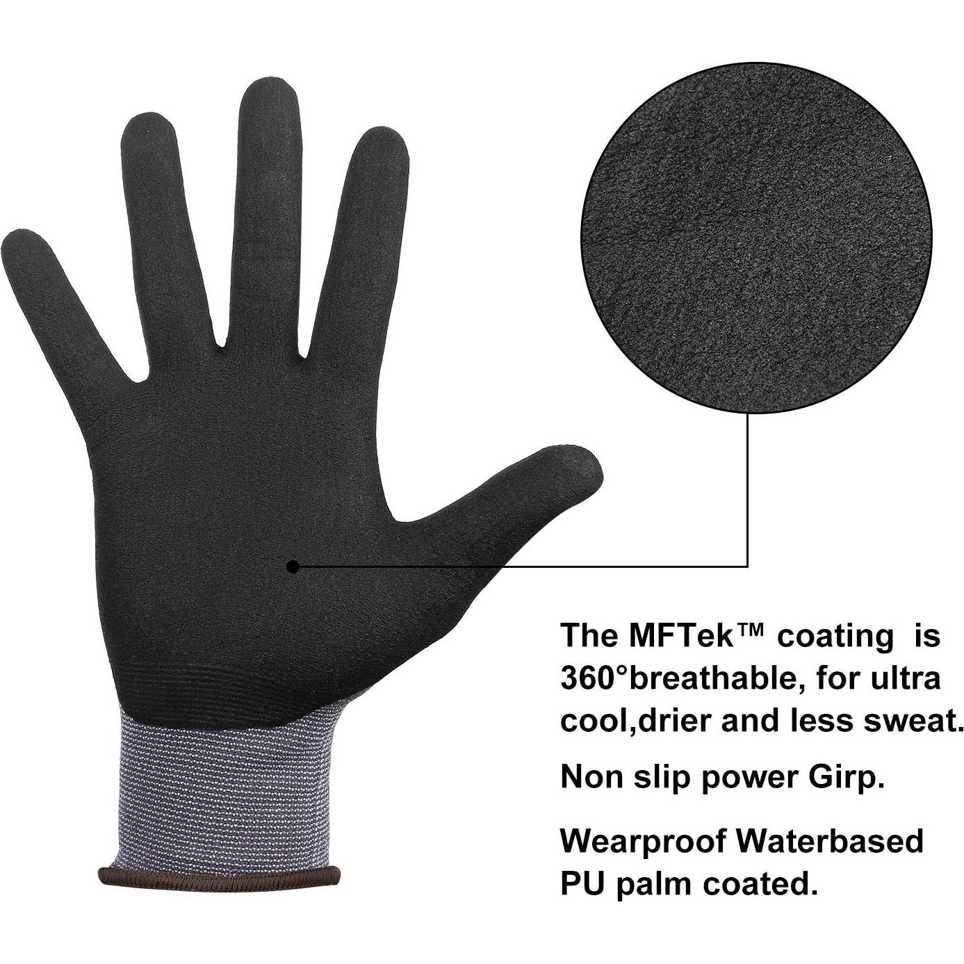 Guantes de Trabajo NP1001 Dalian Ajuste Cómodo Grip 3 Pares