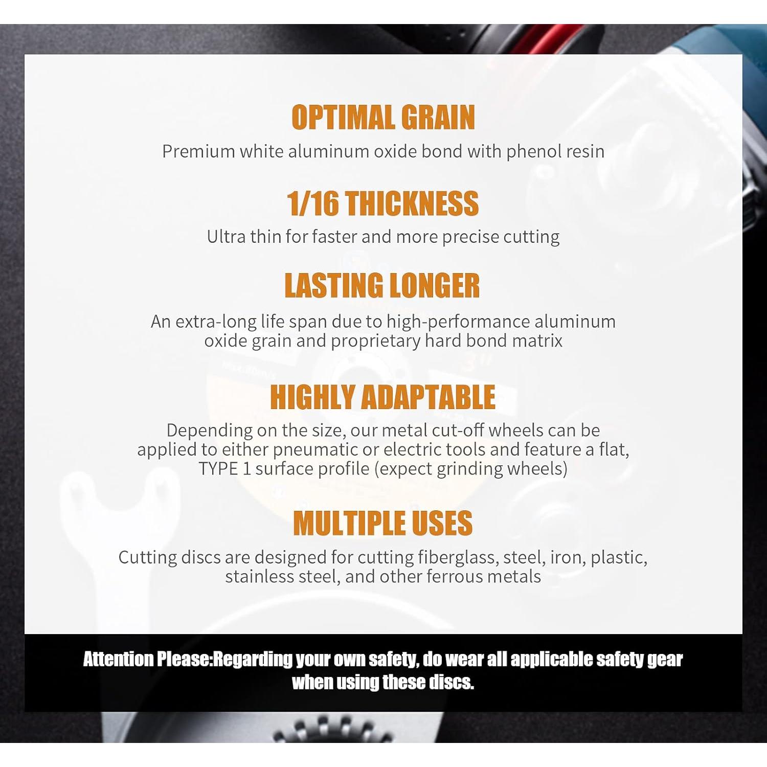 S SATC Grinder Wheel 25 PCS Cut Off Wheels 3 Inch Cut Off Wheel 3" x1/16 x3/8" Fits Any Angle Grinder Air Tool