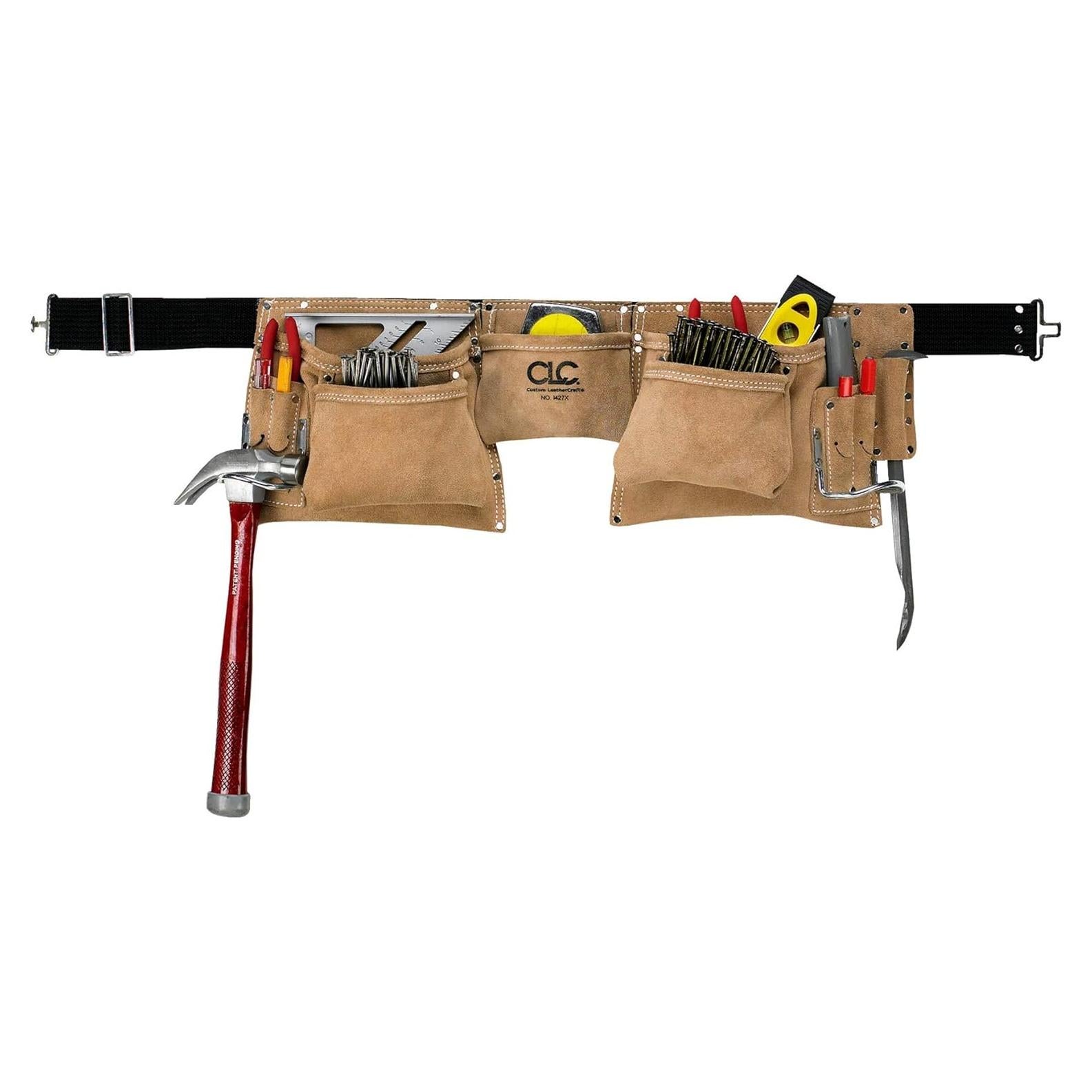 Delantal de Trabajo Cuero Suede Custom Leathercraft I427X 12 Bolsillos