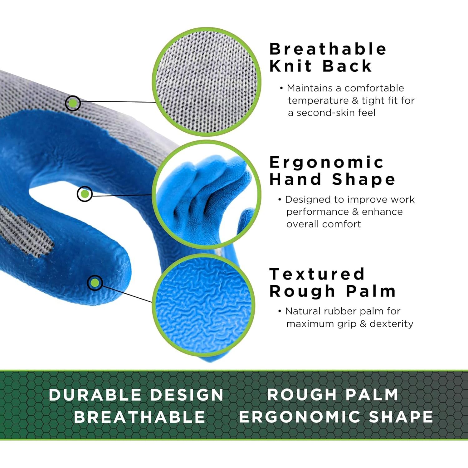 Guante de Trabajo SHOWA Atlas 300 Azul Grande 10-Gauge