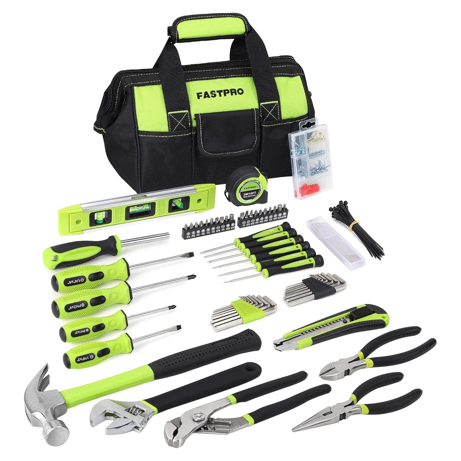Juego de Herramientas FASTPRO 215 Piezas con Bolsa 30.48 cm Verde