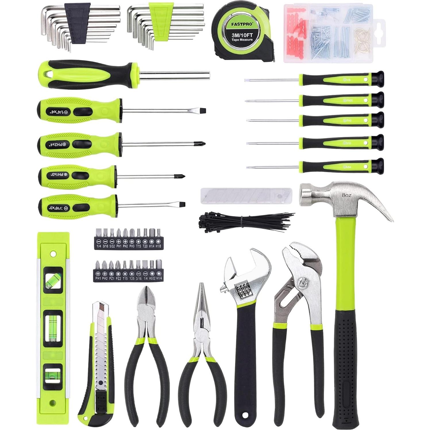 Juego de Herramientas FASTPRO 215 Piezas con Bolsa 30.48 cm Verde