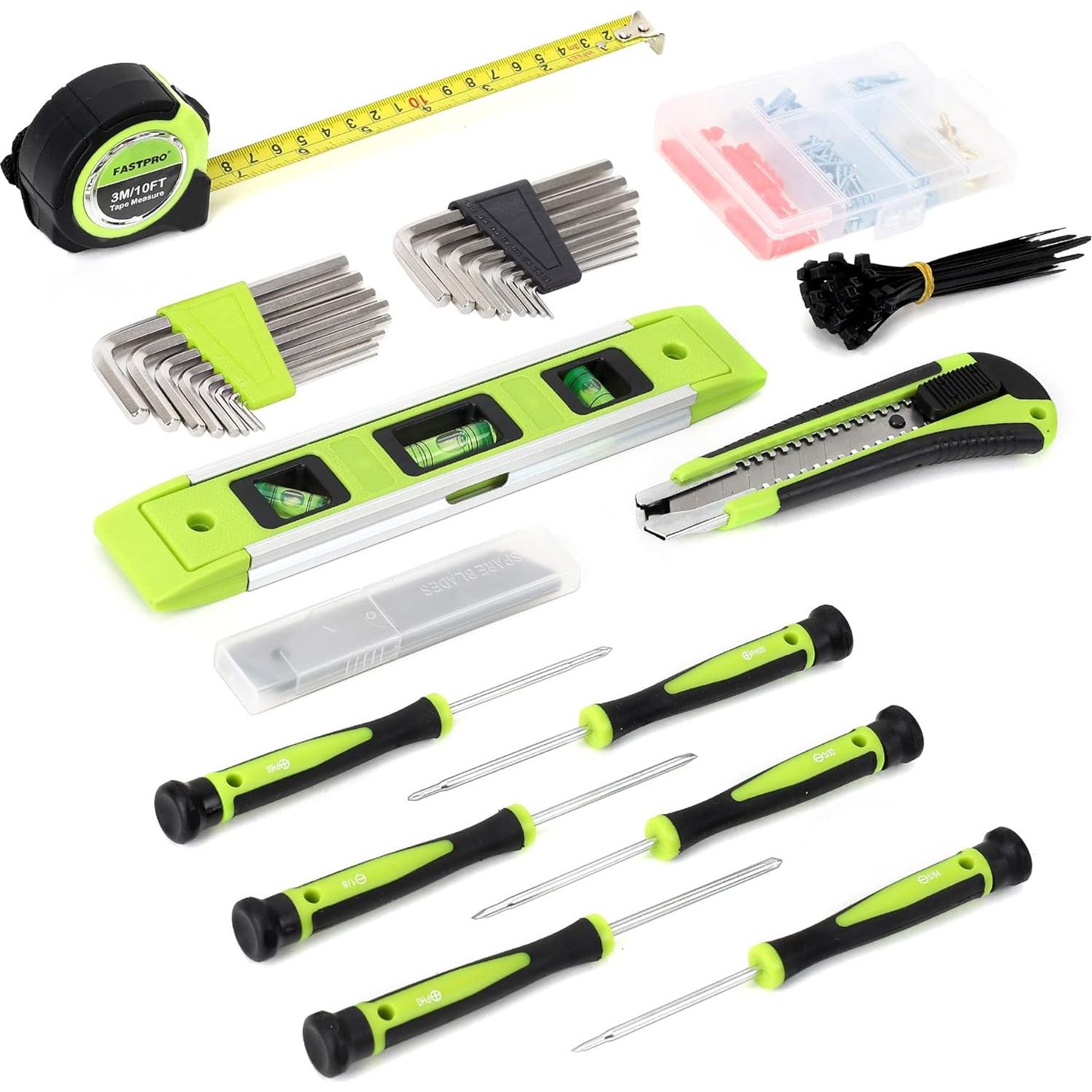 Juego de Herramientas FASTPRO 215 Piezas con Bolsa 30.48 cm Verde